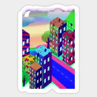 Abstract Urban At Night Sticker